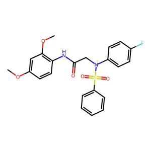 2-[N-(benzenesulfonyl)-4-fluoroanilino]-N-(2,4-dimethoxyphenyl)acetamide structure