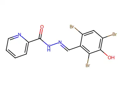 N-[(E)-(2,4,6-tribromo-3-hydroxyphenyl)methylideneamino]pyridine-2-carboxamide structure