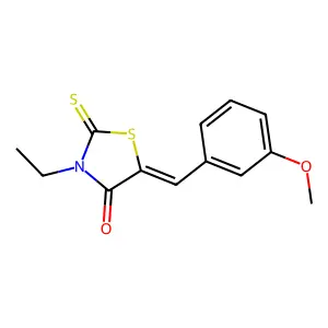 (5Z)-3-ethyl-5-[(3-methoxyphenyl)methylidene]-2-sulfanylidene-1,3-thiazolidin-4-one structure