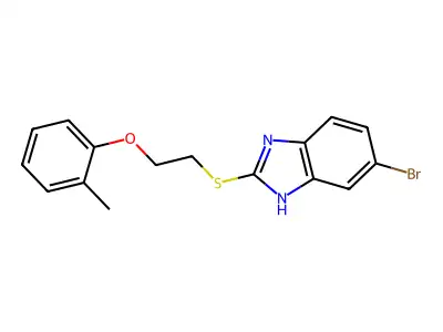 6-bromo-2-[2-(2-methylphenoxy)ethylsulfanyl]-1H-benzimidazole structure