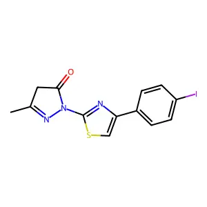2-[4-(4-Iodo-phenyl)-thiazol-2-yl]-5-methyl-2,4-dihydro-pyrazol-3-one structure