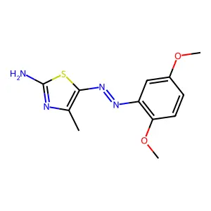 N-[(2-Imino-4-methyl-1,3-thiazol-5-ylidene)amino]-2,5-dimethoxy-aniline structure