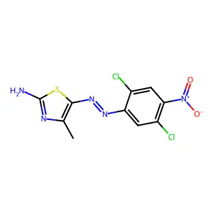(5Z)-5-[2-(2,5-Dichloro-4-nitrophenyl)hydrazinylidene]-4-methyl-1,3-thiazol-2(5H)-imine structure