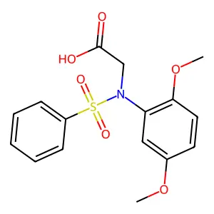 N-(2,5-dimethoxyphenyl)-N-(phenylsulfonyl)glycine structure