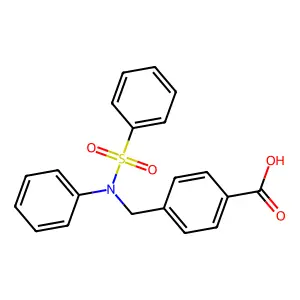4-{[Phenyl(phenylsulfonyl)amino]methyl}benzoic acid structure