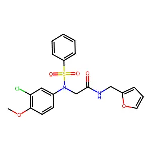 2-[N-(benzenesulfonyl)-3-chloro-4-methoxyanilino]-N-(furan-2-ylmethyl)acetamide structure