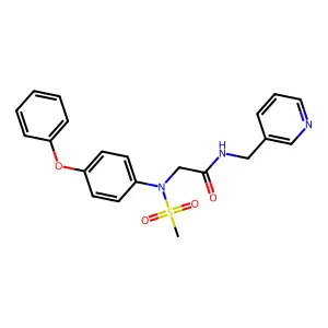2-(N-methylsulfonyl-4-phenoxyanilino)-N-(pyridin-3-ylmethyl)acetamide structure