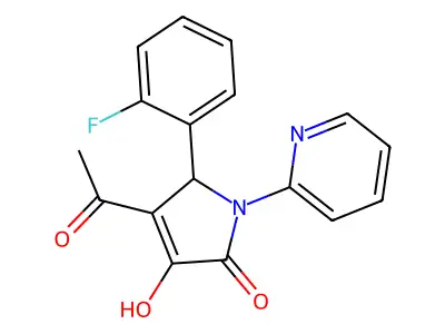 3-acetyl-2-(2-fluorophenyl)-4-hydroxy-1-pyridin-2-yl-2H-pyrrol-5-one structure