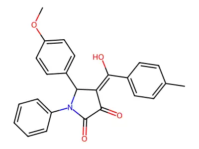 (4E)-4-[hydroxy-(4-methylphenyl)methylidene]-5-(4-methoxyphenyl)-1-phenylpyrrolidine-2,3-dione structure