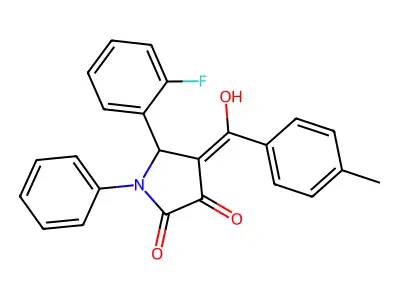 5-(2-fluorophenyl)-3-hydroxy-4-(4-methylbenzoyl)-1-phenyl-1H-pyrrol-2(5H)-one structure