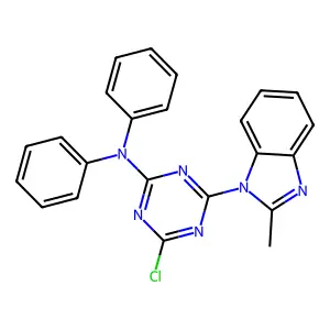 4-chloro-6-(2-methylbenzimidazol-1-yl)-N,N-diphenyl-1,3,5-triazin-2-amine structure