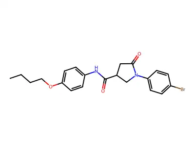 1-(4-bromophenyl)-N-(4-butoxyphenyl)-5-oxopyrrolidine-3-carboxamide structure