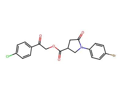 2-(4-Chlorophenyl)-2-oxoethyl 1-(4-bromophenyl)-5-oxopyrrolidine-3-carboxylate structure