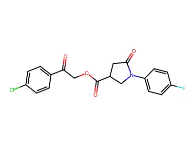 2-(4-Chlorophenyl)-2-oxoethyl 1-(4-fluorophenyl)-5-oxopyrrolidine-3-carboxylate structure