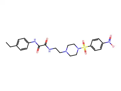 N'-(4-ethylphenyl)-N-[2-[4-(4-nitrophenyl)sulfonylpiperazin-1-yl]ethyl]oxamide structure