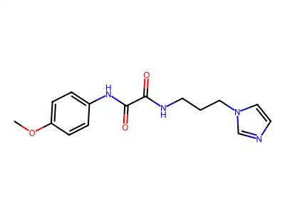 N-(3-imidazol-1-ylpropyl)-N'-(4-methoxyphenyl)oxamide structure