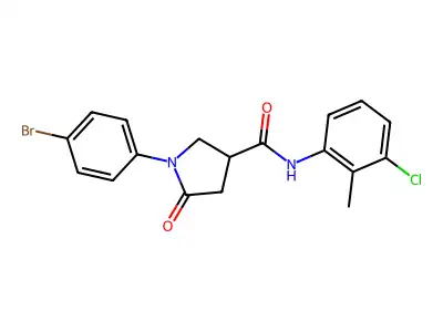 1-(4-bromophenyl)-N-(3-chloro-2-methylphenyl)-5-oxopyrrolidine-3-carboxamide structure