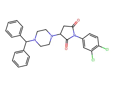 1-(3,4-Dichlorophenyl)-3-[4-(diphenylmethyl)piperazin-1-yl]pyrrolidine-2,5-dione structure