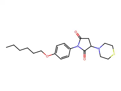 1-(4-Hexoxyphenyl)-3-thiomorpholin-4-ylpyrrolidine-2,5-dione structure