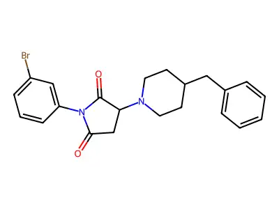 3-(4-Benzylpiperidin-1-yl)-1-(3-bromophenyl)pyrrolidine-2,5-dione structure