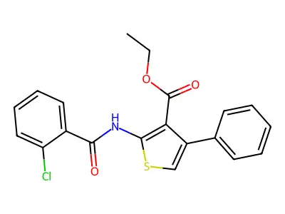 Ethyl 2-(2-chlorobenzamido)-4-phenylthiophene-3-carboxylate structure