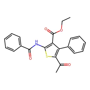 Ethyl 5-acetyl-2-benzamido-4-phenylthiophene-3-carboxylate structure