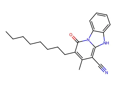 3-Methyl-2-octyl-1-oxo-1,5-dihydropyrido[1,2-a]benzimidazole-4-carbonitrile structure