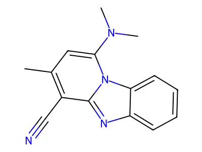 1-(Dimethylamino)-3-methylpyrido[1,2-a]benzimidazole-4-carbonitrile structure