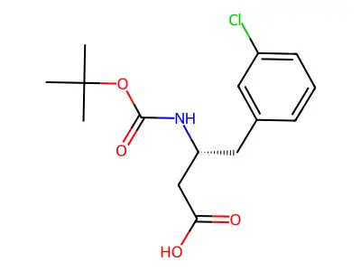 (S)-3-(Boc-amino)-4-(3-chlorophenyl)butyric acid structure