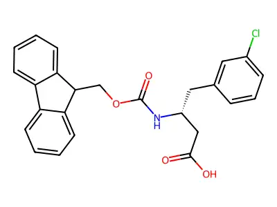 Fmoc-(S)-3-Amino-4-(3-chloro-phenyl)-butyric acid structure