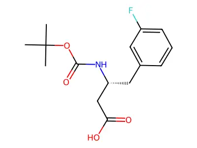 (3S)-3-{[(tert-butoxy)carbonyl]amino}-4-(3-fluorophenyl)butanoic acid structure