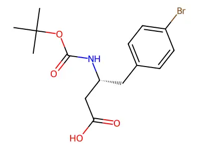 (3S)-4-(4-bromophenyl)-3-{[(tert-butoxy)carbonyl]amino}butanoic acid structure