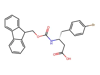 (S)-3-((((9H-Fluoren-9-yl)methoxy)carbonyl)amino)-4-(4-bromophenyl)butanoic acid structure