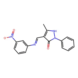 (4E)-5-methyl-4-[(3-nitroanilino)methylidene]-2-phenylpyrazol-3-one structure