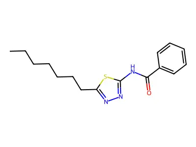 N-(5-heptyl-1,3,4-thiadiazol-2-yl)benzamide structure