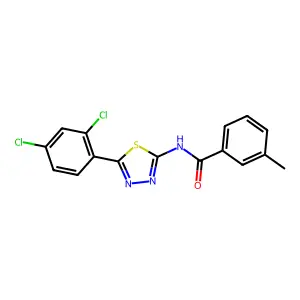 N-[5-(2,4-dichlorophenyl)-1,3,4-thiadiazol-2-yl]-3-methylbenzamide structure