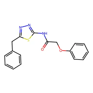 N-(5-benzyl-1,3,4-thiadiazol-2-yl)-2-phenoxyacetamide structure