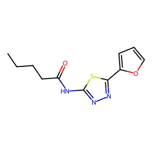 N-[5-(furan-2-yl)-1,3,4-thiadiazol-2-yl]pentanamide structure