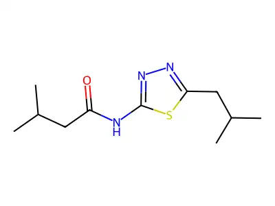 3-methyl-N-[5-(2-methylpropyl)-1,3,4-thiadiazol-2-yl]butanamide structure