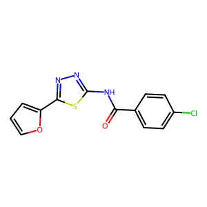 4-chloro-N-[5-(furan-2-yl)-1,3,4-thiadiazol-2-yl]benzamide structure
