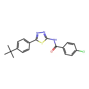 N-[5-(4-tert-butylphenyl)-1,3,4-thiadiazol-2-yl]-4-chlorobenzamide structure