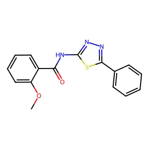 2-methoxy-N-(5-phenyl-1,3,4-thiadiazol-2-yl)benzamide structure