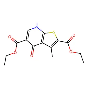 Diethyl 3-methyl-4-oxo-4,7-dihydrothieno[2,3-b]pyridine-2,5-dicarboxylate structure