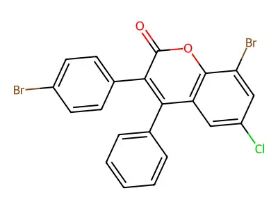 8-Bromo-3-(4-bromophenyl)-6-chloro-4-phenylchromen-2-one structure