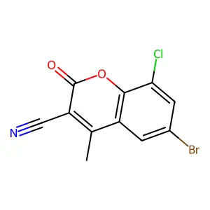 6-Bromo-8-chloro-3-cyano-4-methylcoumarin structure