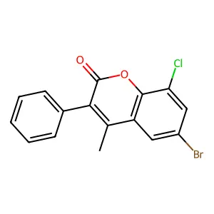 6-Bromo-8-chloro-4-methyl-3-phenylcoumarin structure