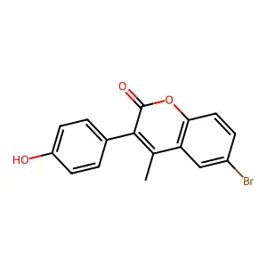 6-Bromo-3-(4-hydroxyphenyl)-4-methylchromen-2-one structure