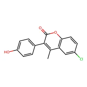 6-Chloro-3-(4-hydroxyphenyl)-4-methylchromen-2-one structure