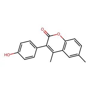 4,6-Dimethyl-3(4'-hydroxyphenyl)coumarin structure