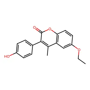 6-Ethoxy-3(4'-hydroxyphenyl)-4-methylcoumarin structure